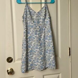 Hollister Medium Floral Blue and White Dress